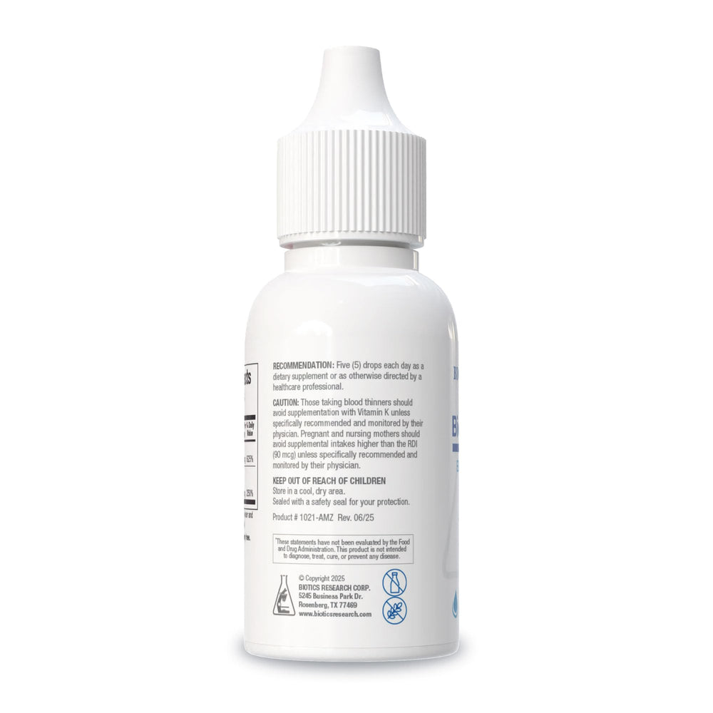 BIOTICS RESEARCH Bio-DK-Mulsion amber bottle protects potency from light.