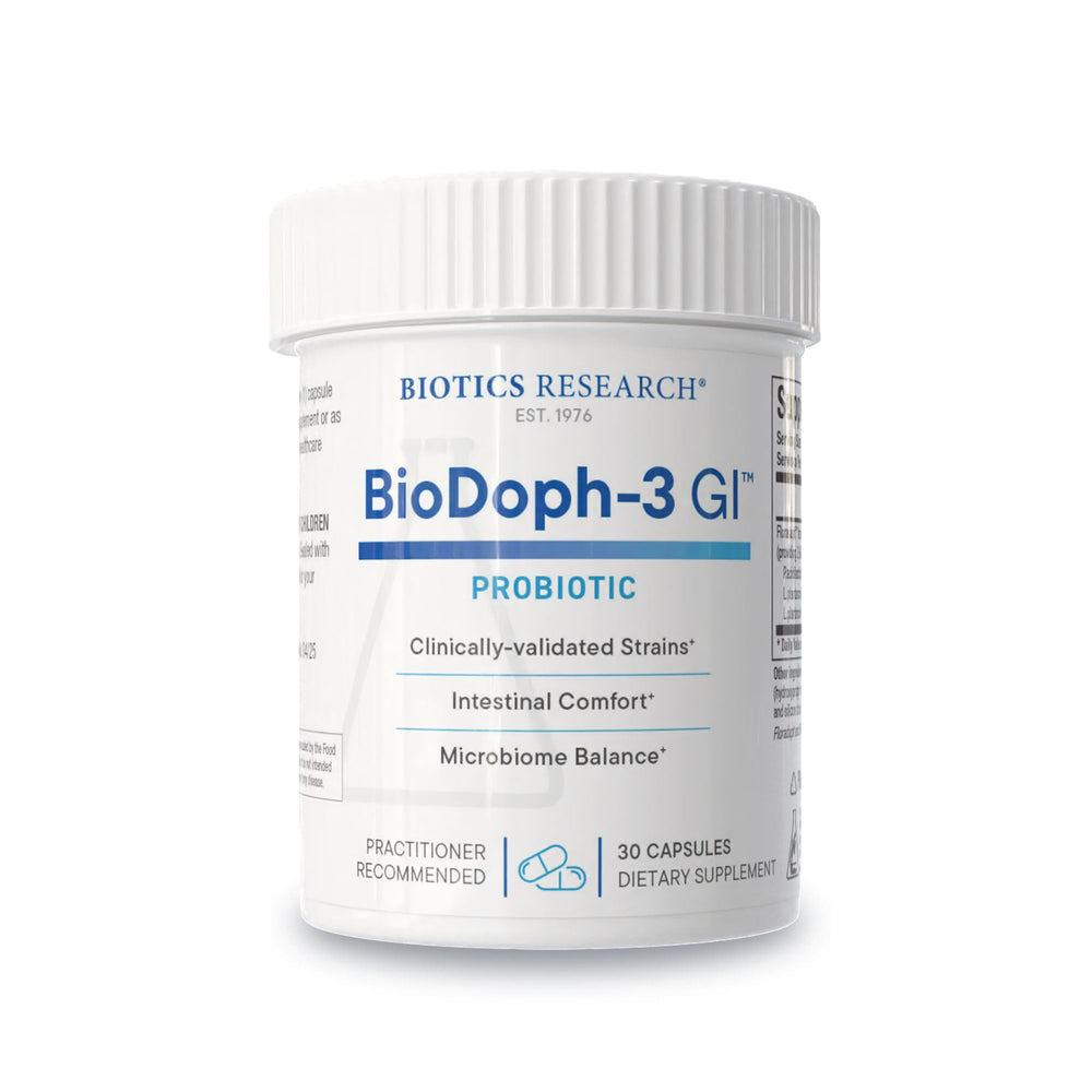 BioDoph-3 GI bottle for targeted gut support and dairy-free probiotic benefits