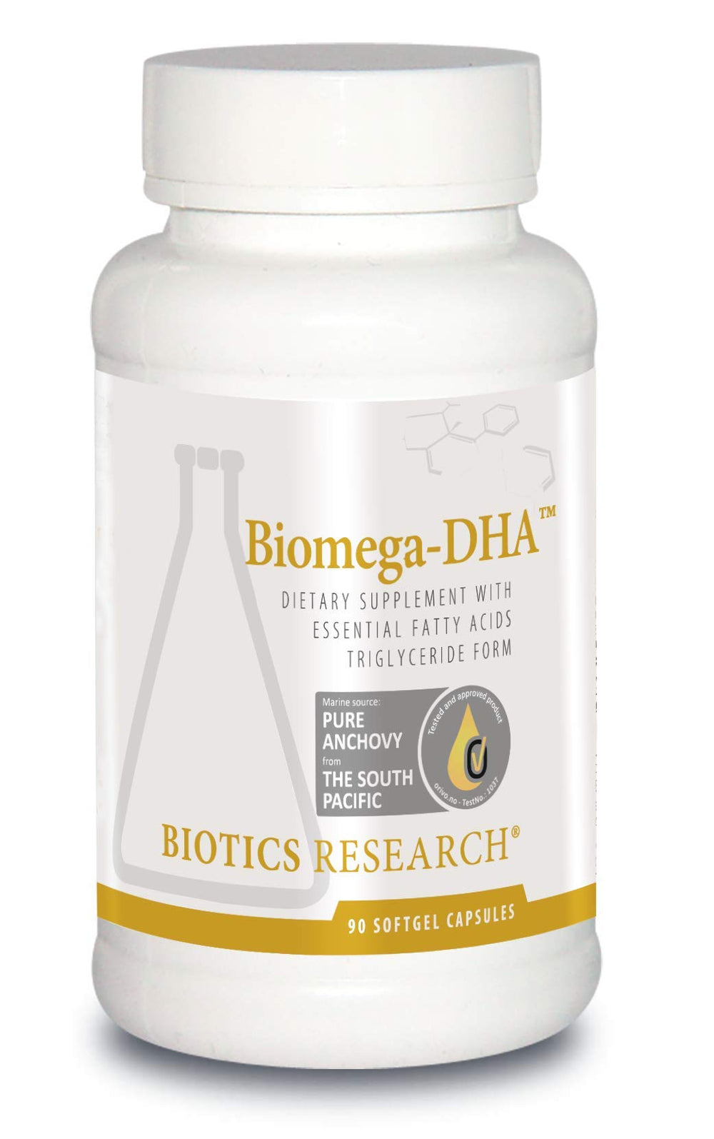 Biotics Research Biomega DHA bottle label signaling high-quality omega-3.