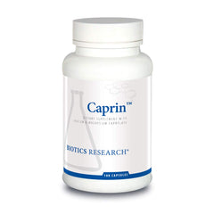 Biotics Research Caprin caprylic acid bottle supports daily gut balance and convenience.