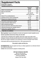 ChondroSamine-S label showing key ingredients and potency by Biotics Research.
