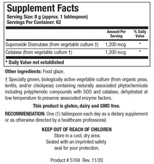 Biotics Research Dismuzyme Plus granules close-up texture for high-quality antioxidant enzymes.