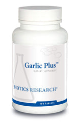 Biotics Research Garlic Plus bottle pour for easy daily dosing and convenience