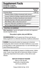 Histoplex-AB label close-up highlighting the botanical blend.