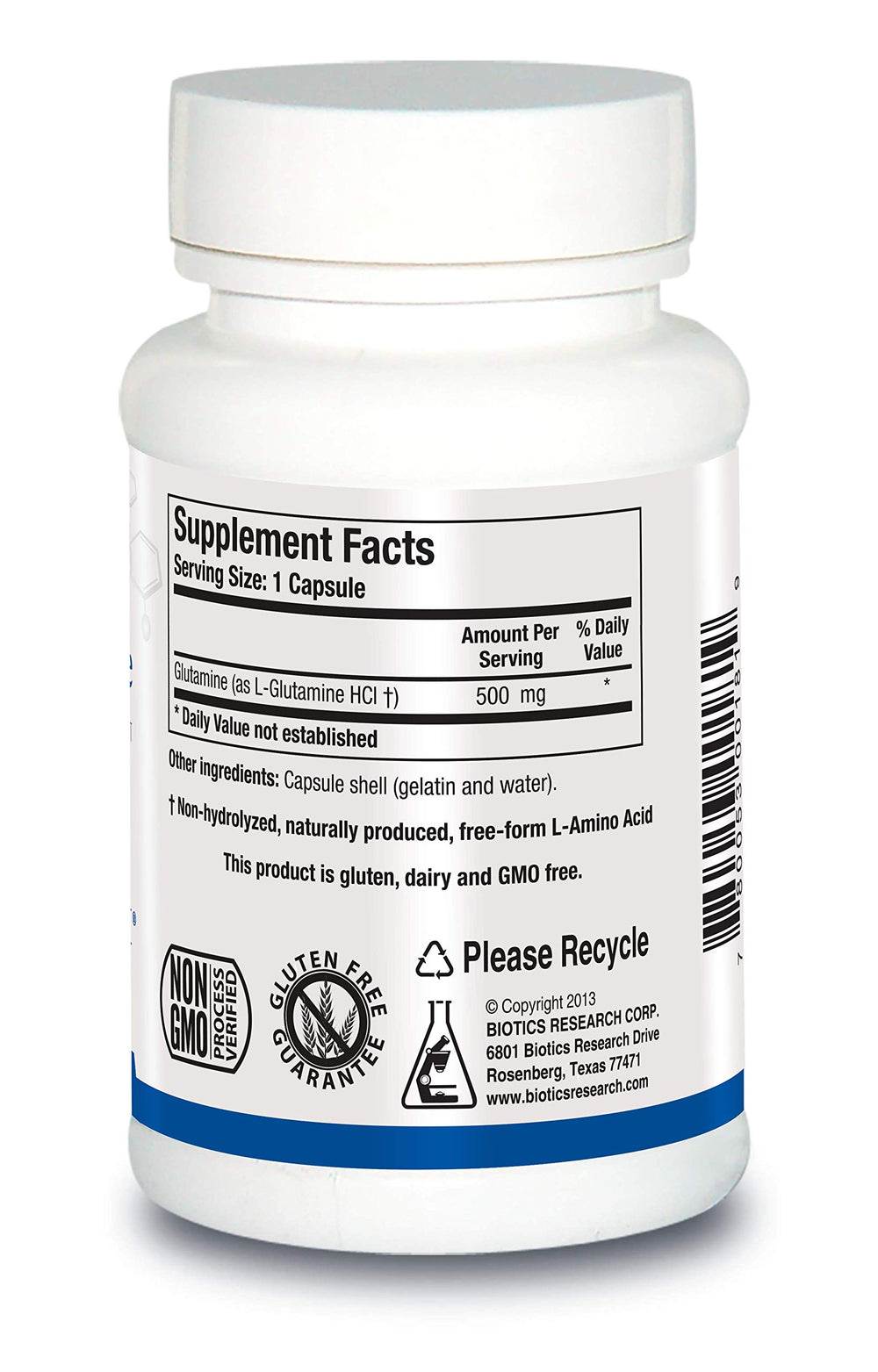 Biotics Research L-Glutamine graphic showing antioxidant activity via glutathione