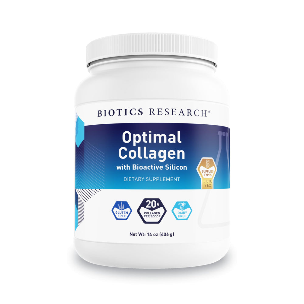 Biotics Research Optimal Collagen powder tub with scoop for daily use