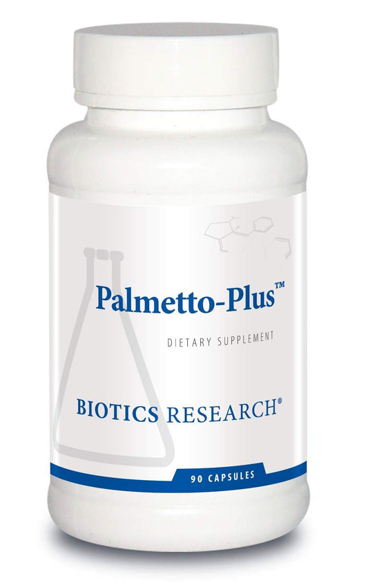 Biotics Research Palmetto-Plus bottle cap, convenient daily use.