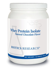 Biotics Whey Protein Isolate chocolate front label highlights pure protein for muscle support.