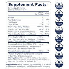 Biotics2 Bloom10 bottle label emphasizes 2B CFU probiotics and XOS prebiotics