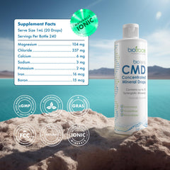 BioTrace Dead Sea Mineral Drops packaging conveys 8 fl oz size and 96 day supply.