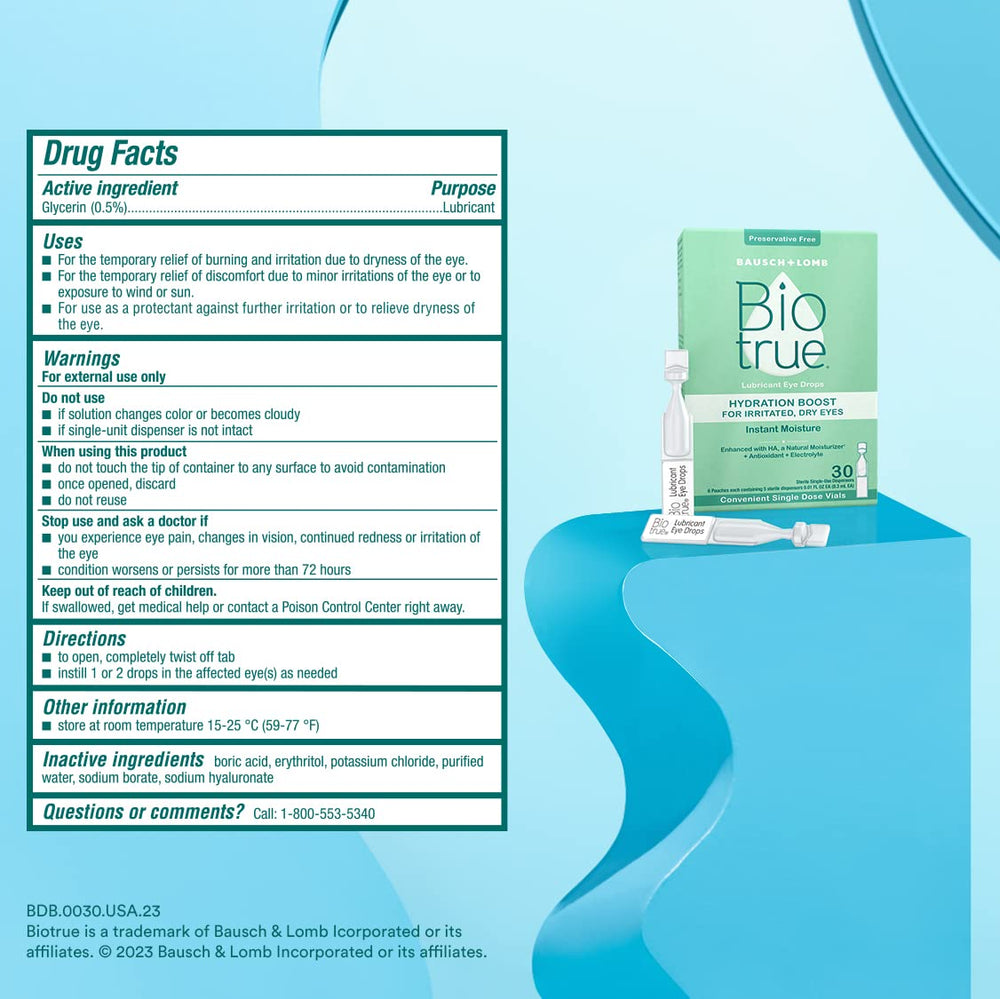 pH-balanced label denotes comfort for sensitive eyes