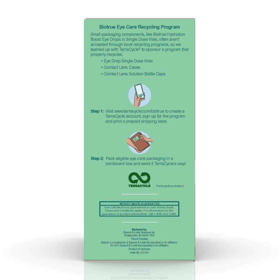 Preservative-free claim on Biotrue Hydration Boost packaging