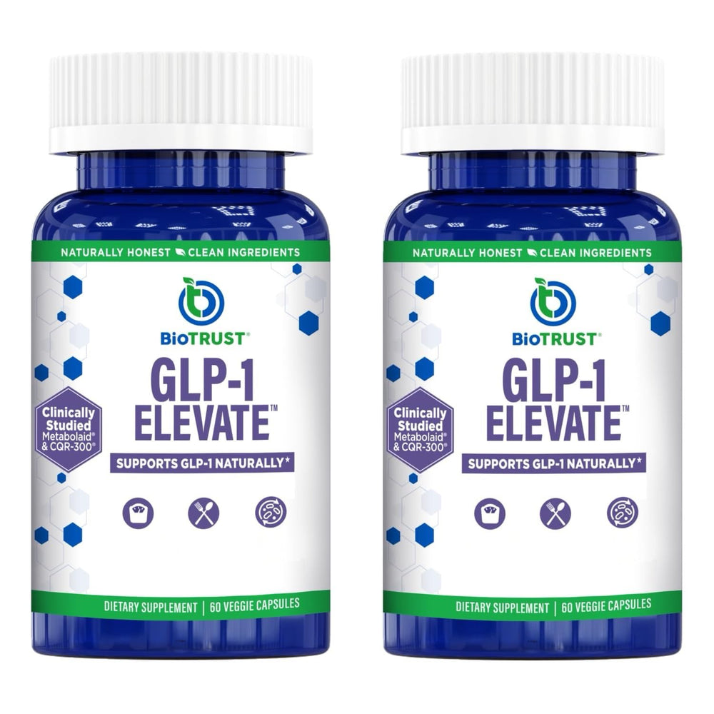 BioTrust GLP1 Elevate bottle front view supports daily appetite control.