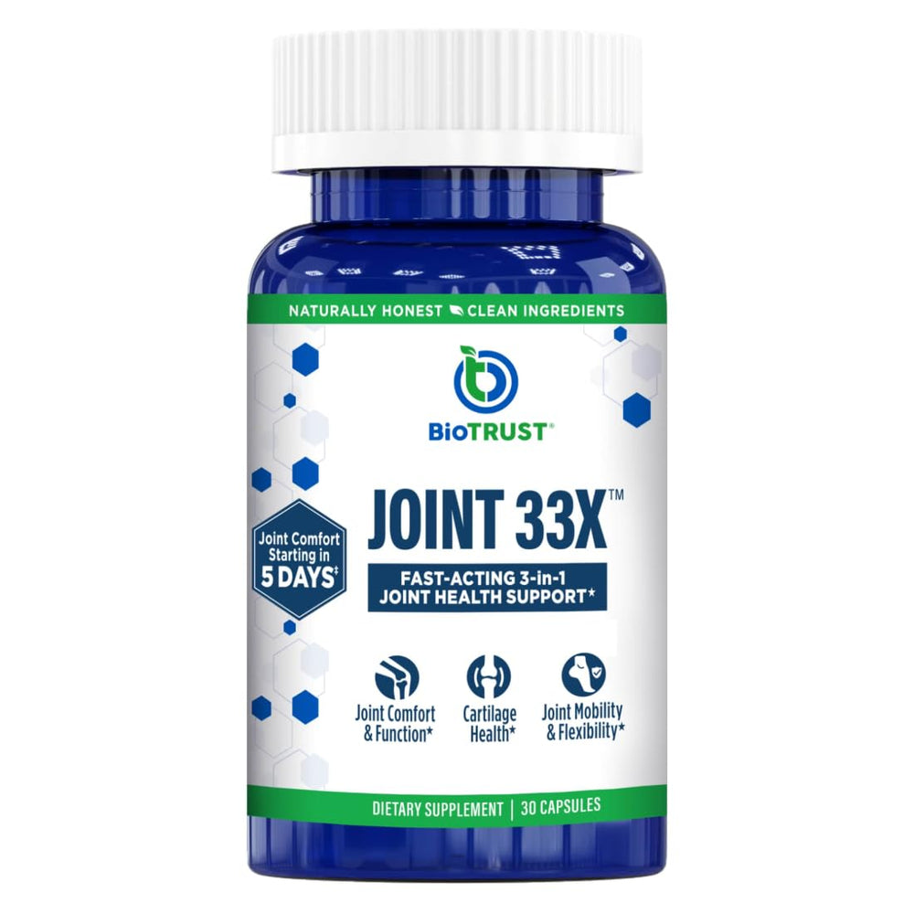 BioTrust Joint 33X bottle shown for daily joint comfort and mobility support