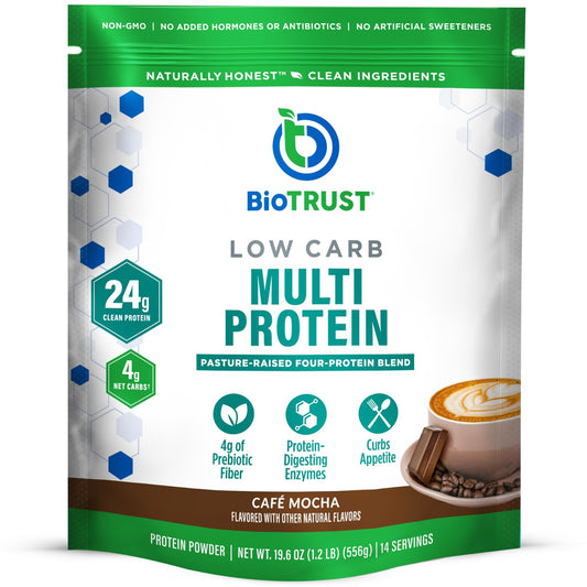 BioTrust Cafe Mocha Low Carb bottle for post-workout shakes