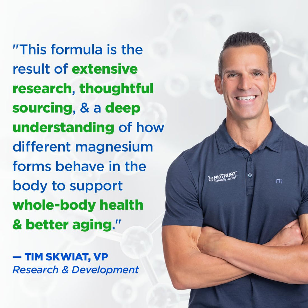 BioTrust bottle on shelf for active, everyday magnesium support.