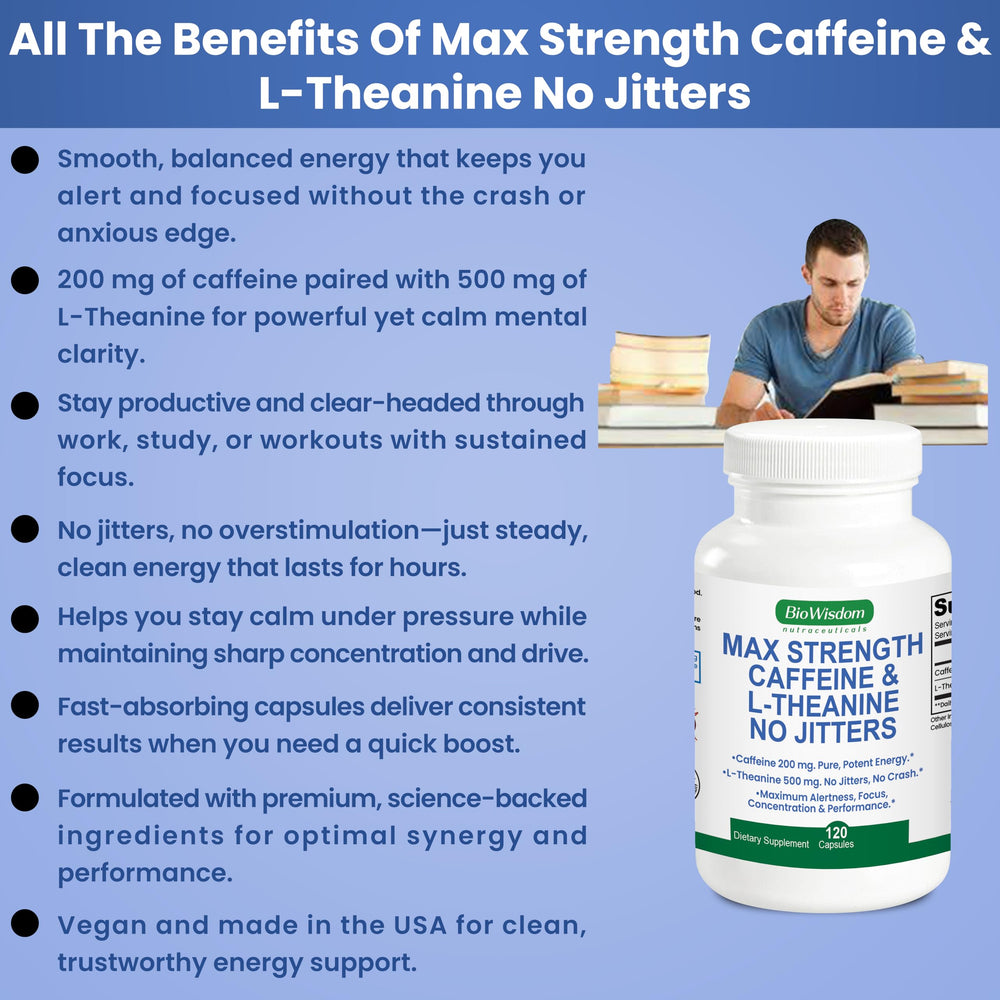 BioWisdom max-strength bottle on a counter emphasizes USA-made production.