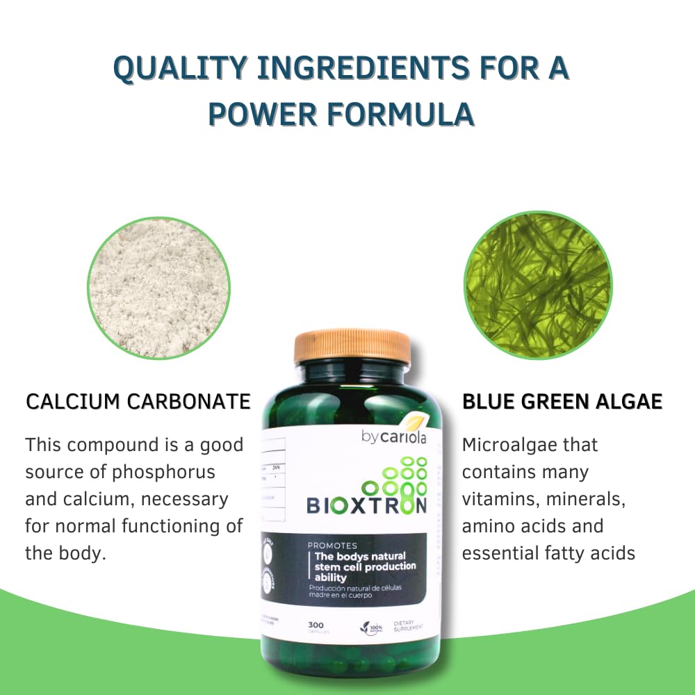 Detailed label of Bioxtron AFA Stem Cell showing ingredient emphasis.