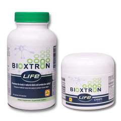 Bioxtron Life AFA capsules bottle highlighting stem cell support for overall wellbeing.