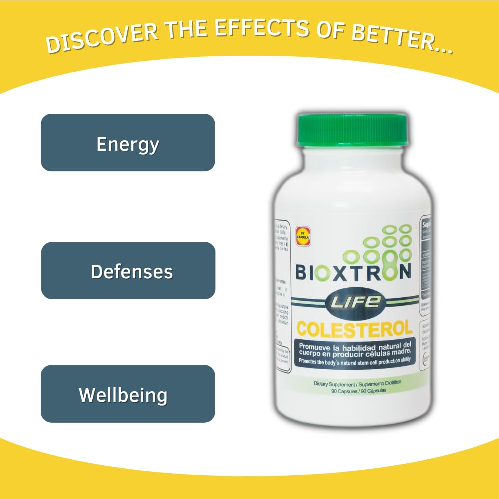 Bioxtron Life label highlights natural ingredients for cholesterol support.