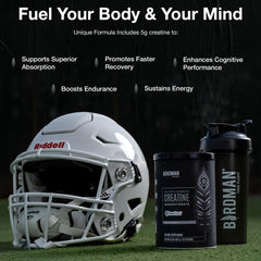 Birdman vegan gluten-free creatine supports dietary needs