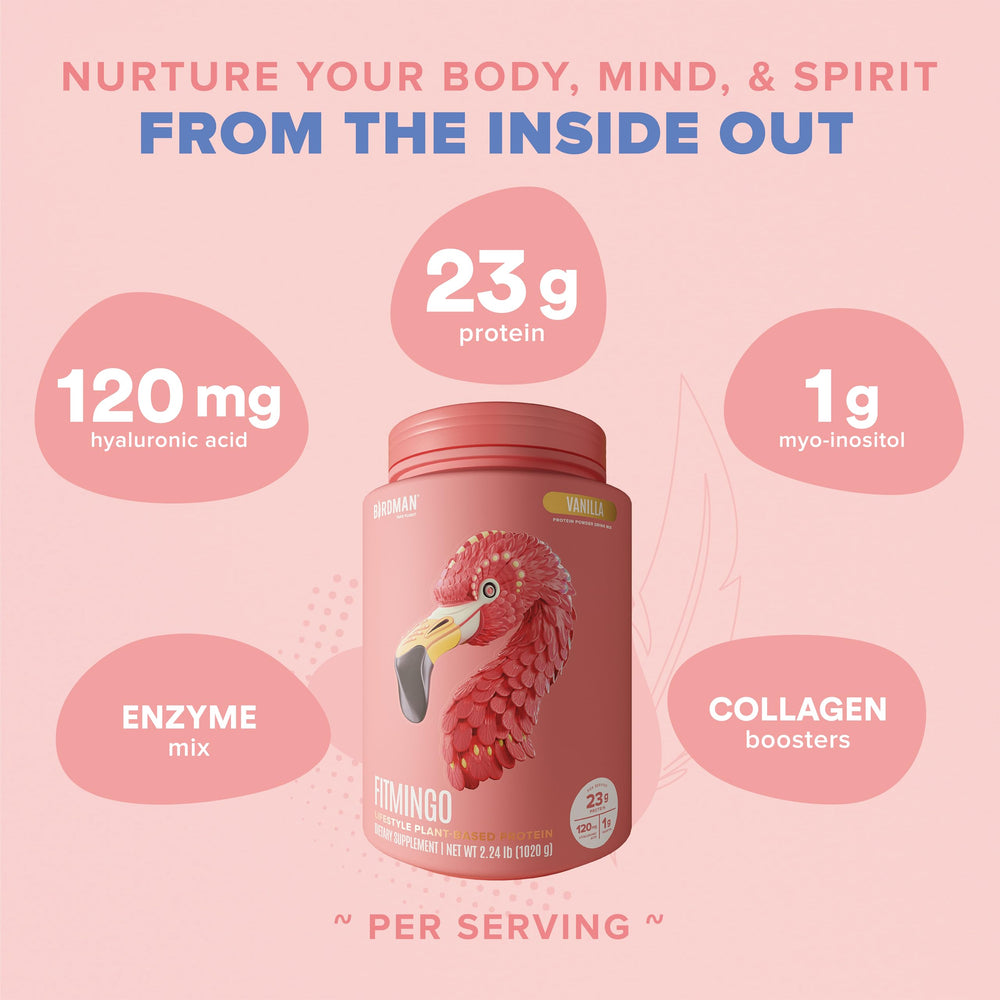BIRDMAN Fitmingo ingredients pack highlights inositol and vitamins