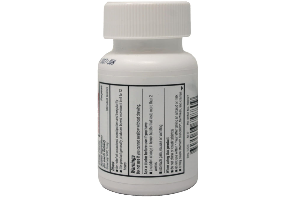 Bisacodyl 5 mg oval tablets signaling simple daily relief planning.
