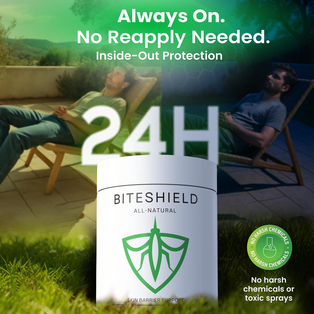 BITESHIELD outdoor wellness scene shows easy daily routine.