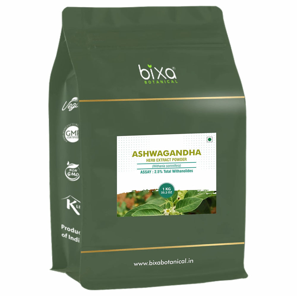 Bixa Botanical Ashwagandha dry extract powder for daily energy support.