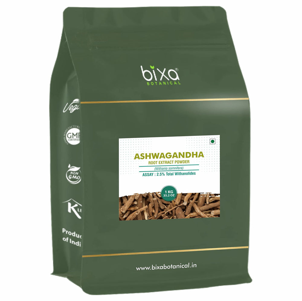 Bixa Botanical Ashwagandha bottle label showing brand and potency for immune support