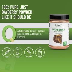 Measuring spoon with Bixa Botanical Bayberry Powder for precise kitchen use.