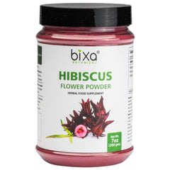 Bixa Botanical Hibiscus Powder packaging showcases purity and lab-tested quality.