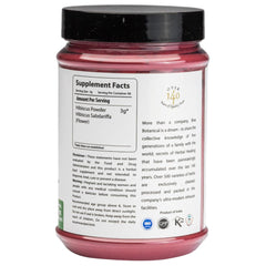 Bixa Botanical Hibiscus Powder texture close-up reveals a fine, versatile powder.