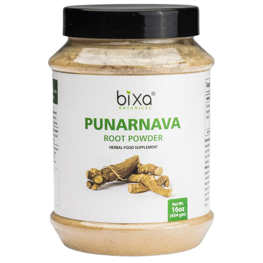 bixa BOTANICAL Punarnava Powder packaging showcases sustainable, pure herbal blend for everyday Ayurveda routines.