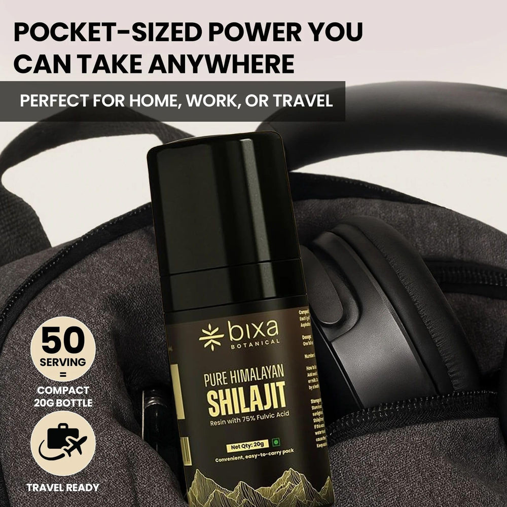 Bixa Botanical Shilajit travel case emphasizes convenience for busy lifestyles