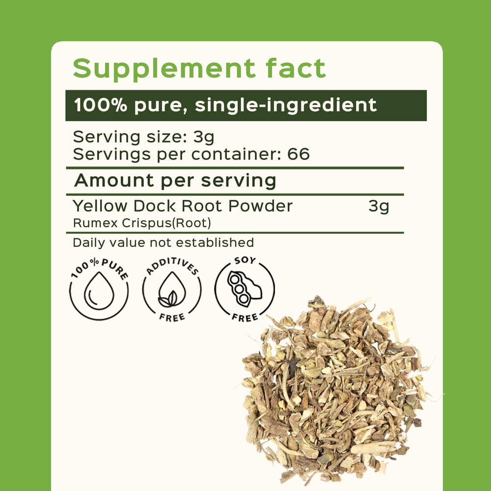 Bixa Botanical Yellow Dock Root Powder in a bowl for shakes.