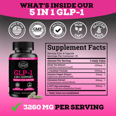 Black Forest GLP-1 Booster bottle back view with dosing notes