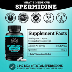 Black Forest Spermidine bottle with foil seal emphasizes freshness and potency.