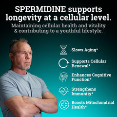 Black Forest Spermidine label detail emphasizes premium formulation and purity.