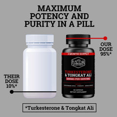 Athlete in gym with Black Forest Turkesterone Tongkat Ali on display