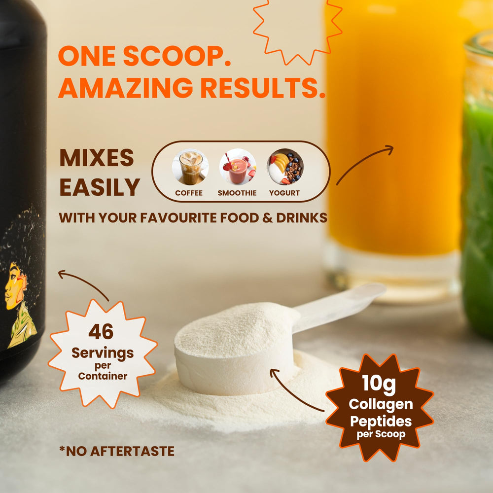 Black Girl Vitamins label highlights dairy-free and gluten-free collagen formula.