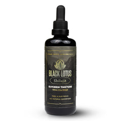Black Lotus Shilajit resin bottle in a 100 ml dropper for easy dosing.