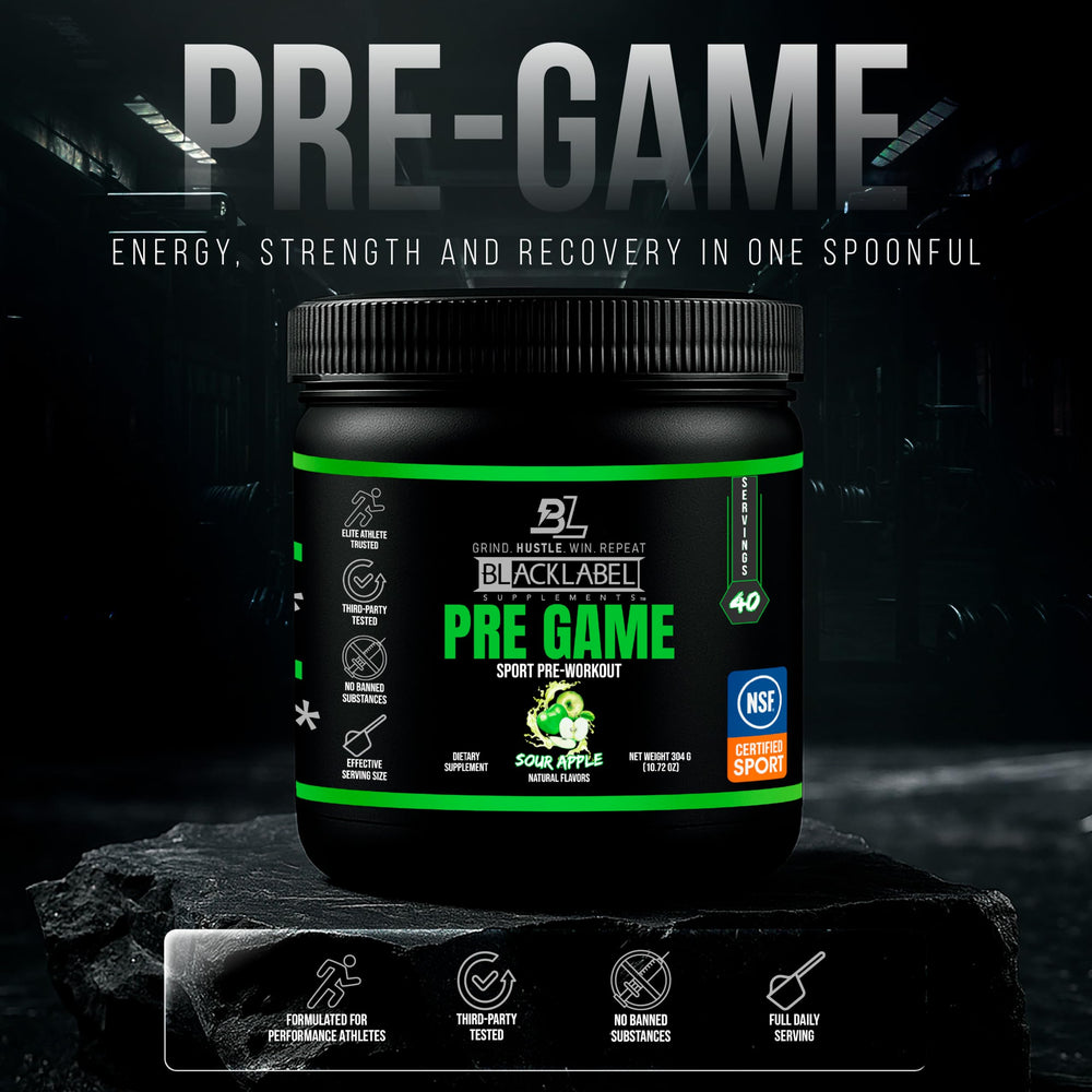Blacklabel PRE-Game being mixed with water for a smooth drink
