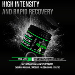 Blacklabel PRE-Game scoop shows 150 mg caffeine for steady energy