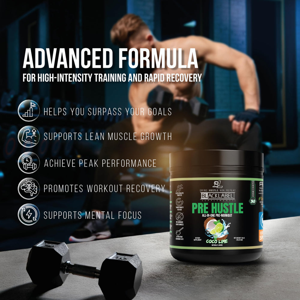 BLACKLABEL PRE Hustle V3 Tropical Fusion powder dissolves smoothly for workouts