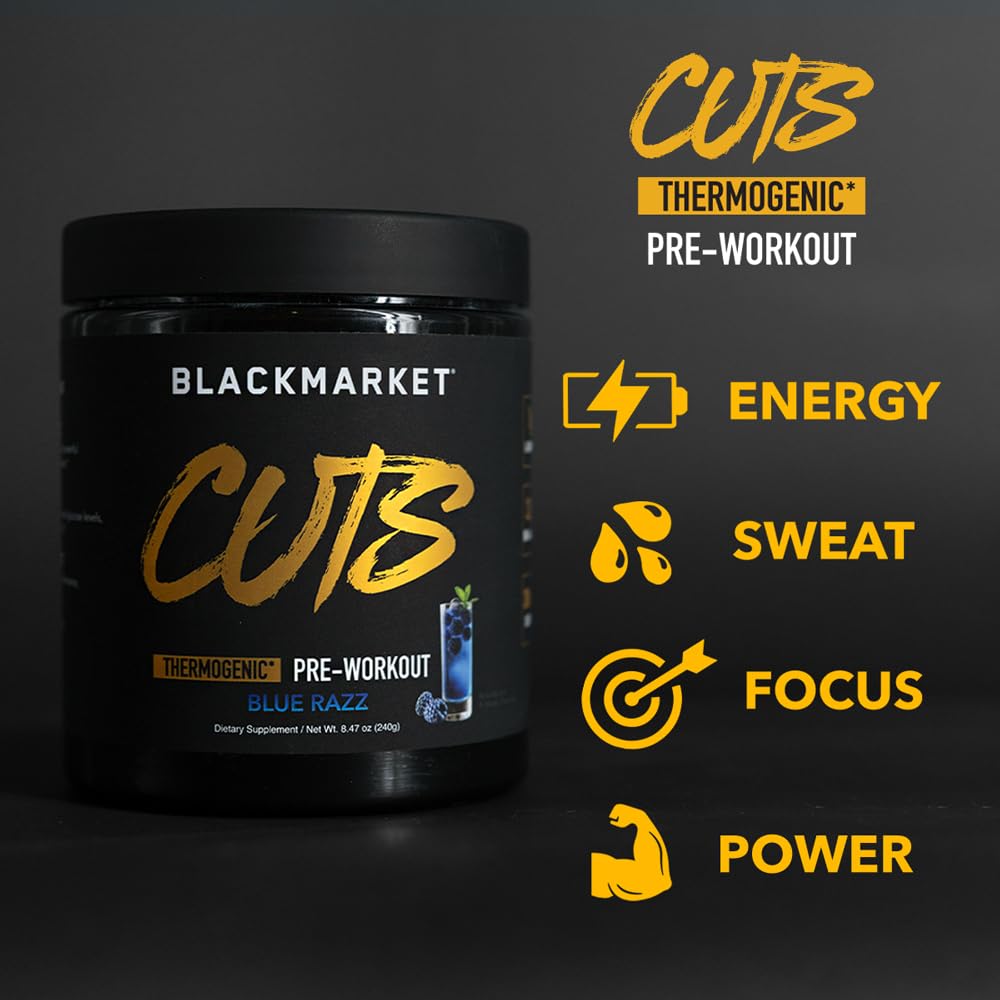 BLACKMARKET CUTS athlete preparing pre-workout for an intense session