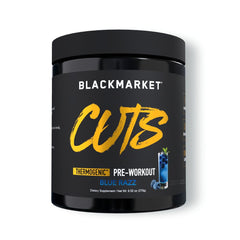 BLACKMARKET CUTS Blue Razz tub ready for workout energy and focus