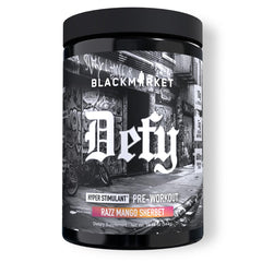 BlackMarket Defy bottle pouring to reveal bold energy and mango flavor
