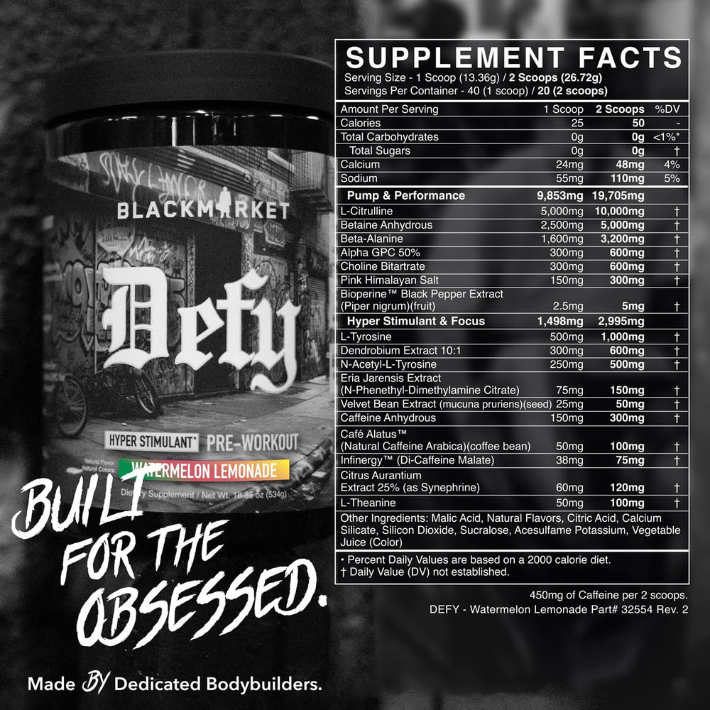 BLACKMARKET DEFY hero shot on gym floor suggests intense workouts.