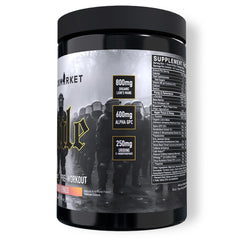 BLACKMARKET Rule label reveals full ingredients and transparent dosing for high-stim pre-workouts